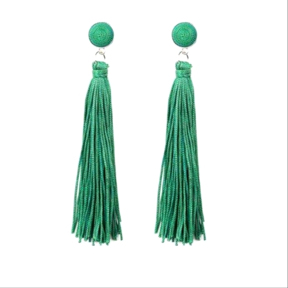 Beautiful Green Tassell Earrings - Picture 2 of 2
